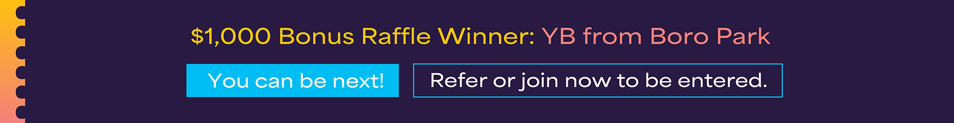 Bonus raffle winners: Mr. & Mrs. Yossi Blumenfeld